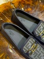 FENDI O’LOCK FF JACQUARD DRIVER LOAFERS - Image 3