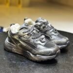 Zara Kids Distressed Metallic Streetwear Sneakers