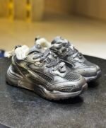 Zara Kids Distressed Metallic Streetwear Sneakers