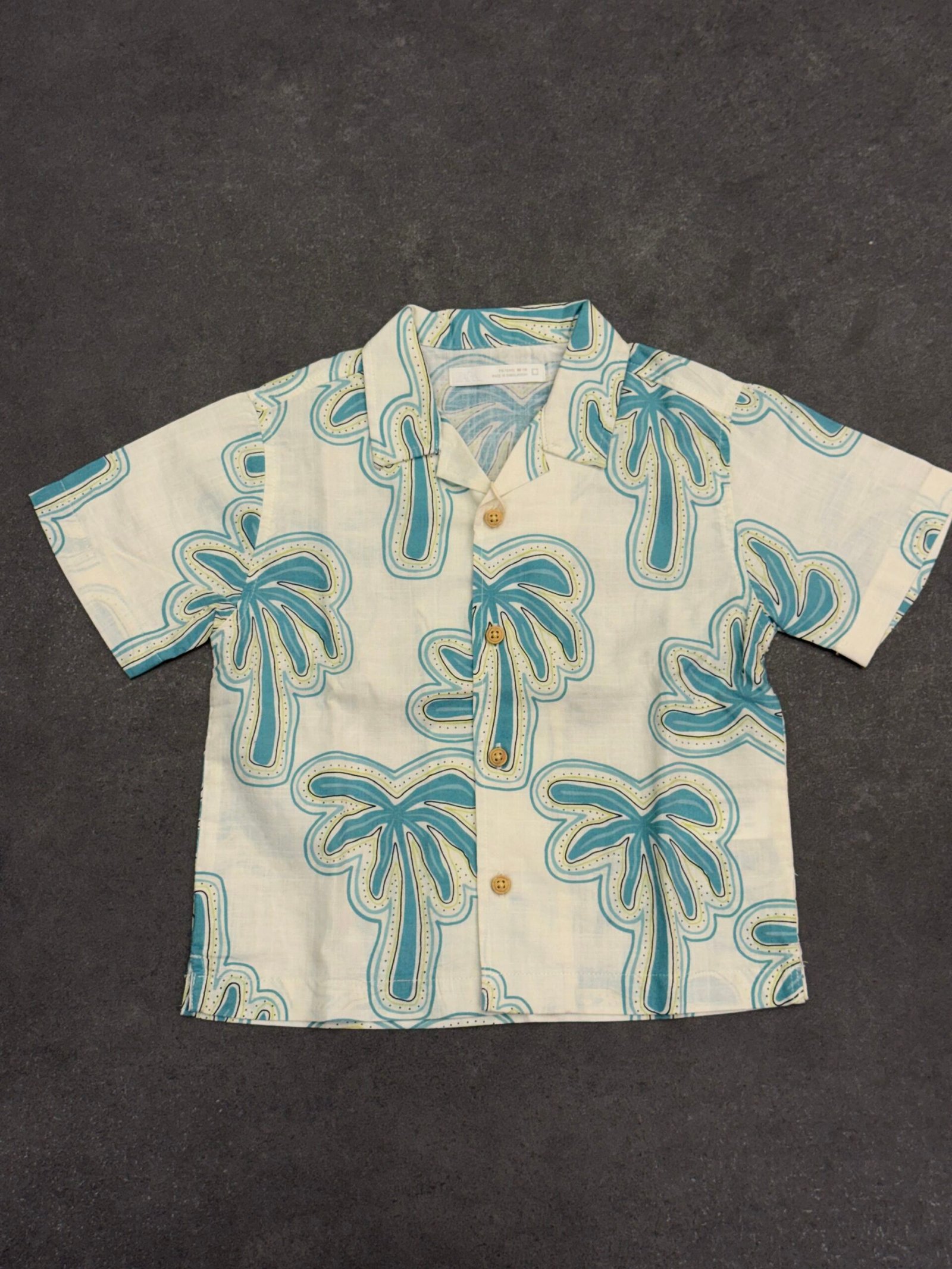 img_9624-4 Zara Kids Palm Tree Print Shirt - Image 1