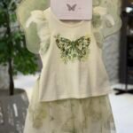 Toddler Girl Green Butterfly 3PC Dress & Wings Set
