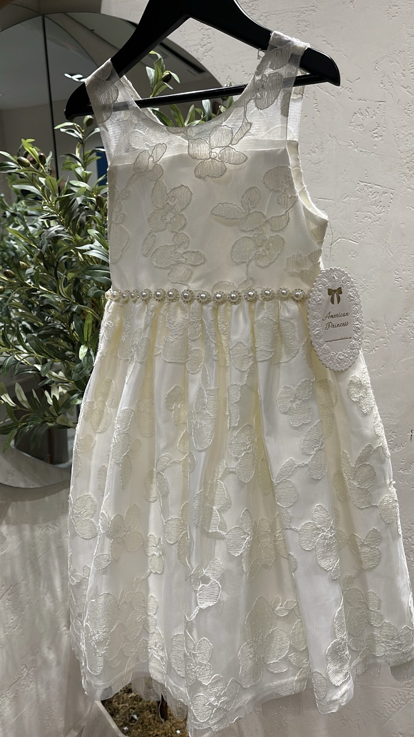 img_4813-2 American Princess Ivory Floral Lace Dress - Image 1