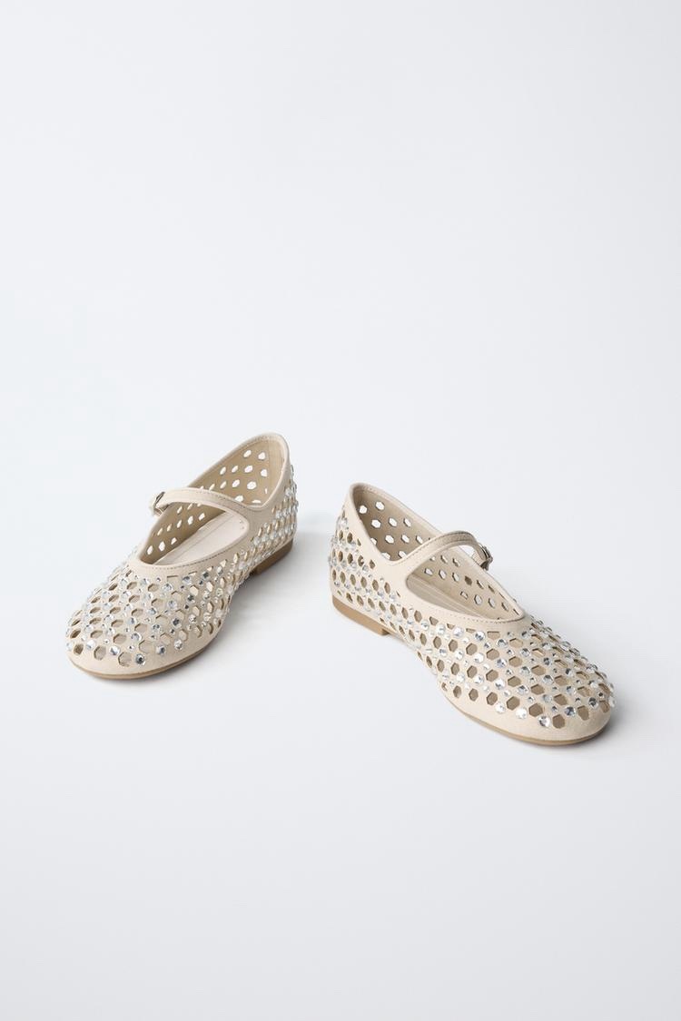 img_4905-2 Zara: Embellished Cut-Out Ballet Flats - Image 1