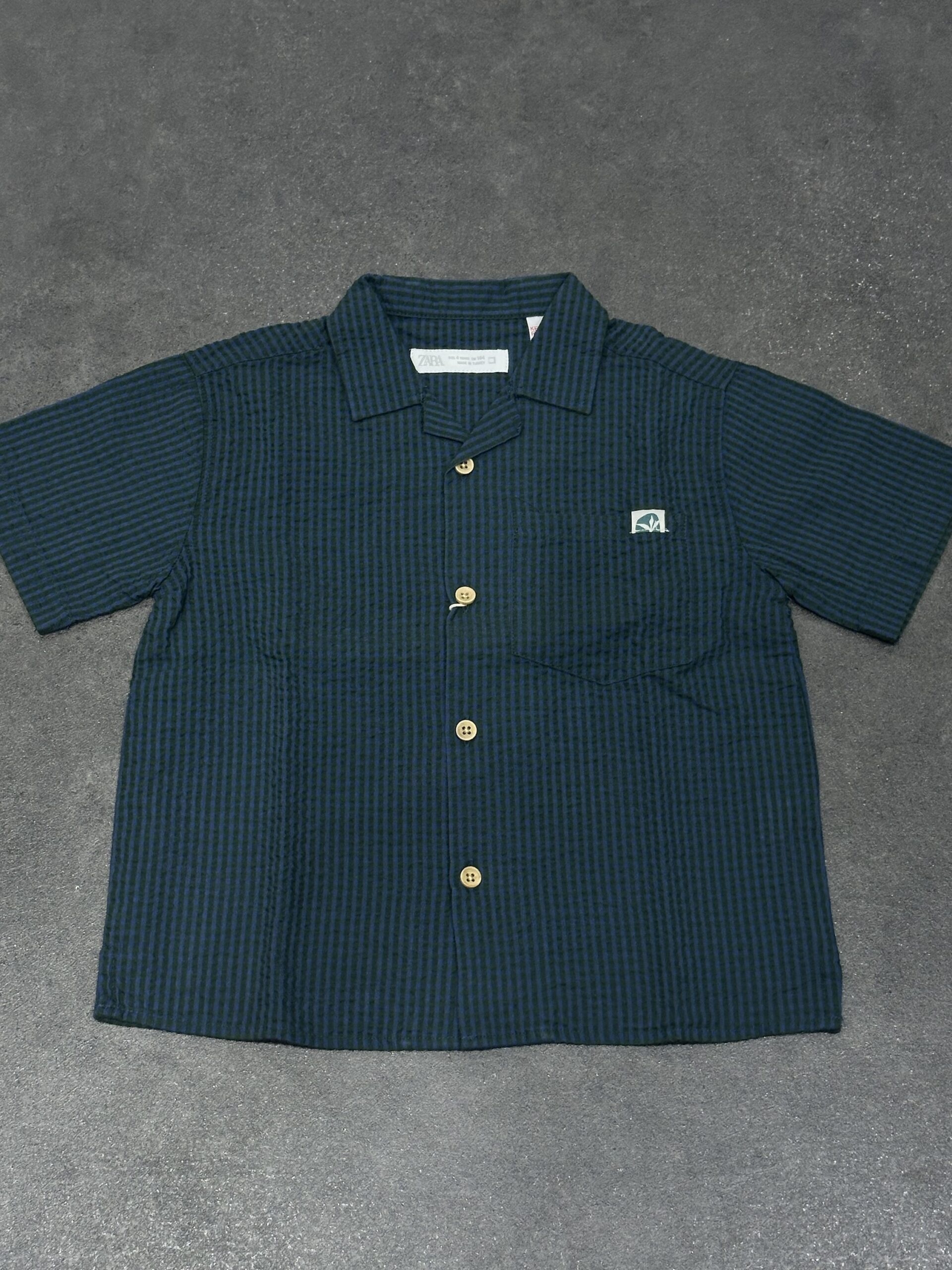 img_8005 Zara Seersucker Shirt with Pocket - Image 1