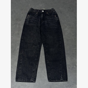 Washed Black Barrel Leg Jeans