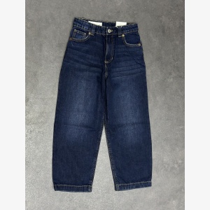 High-Waisted Indigo Barrel Leg Jeans