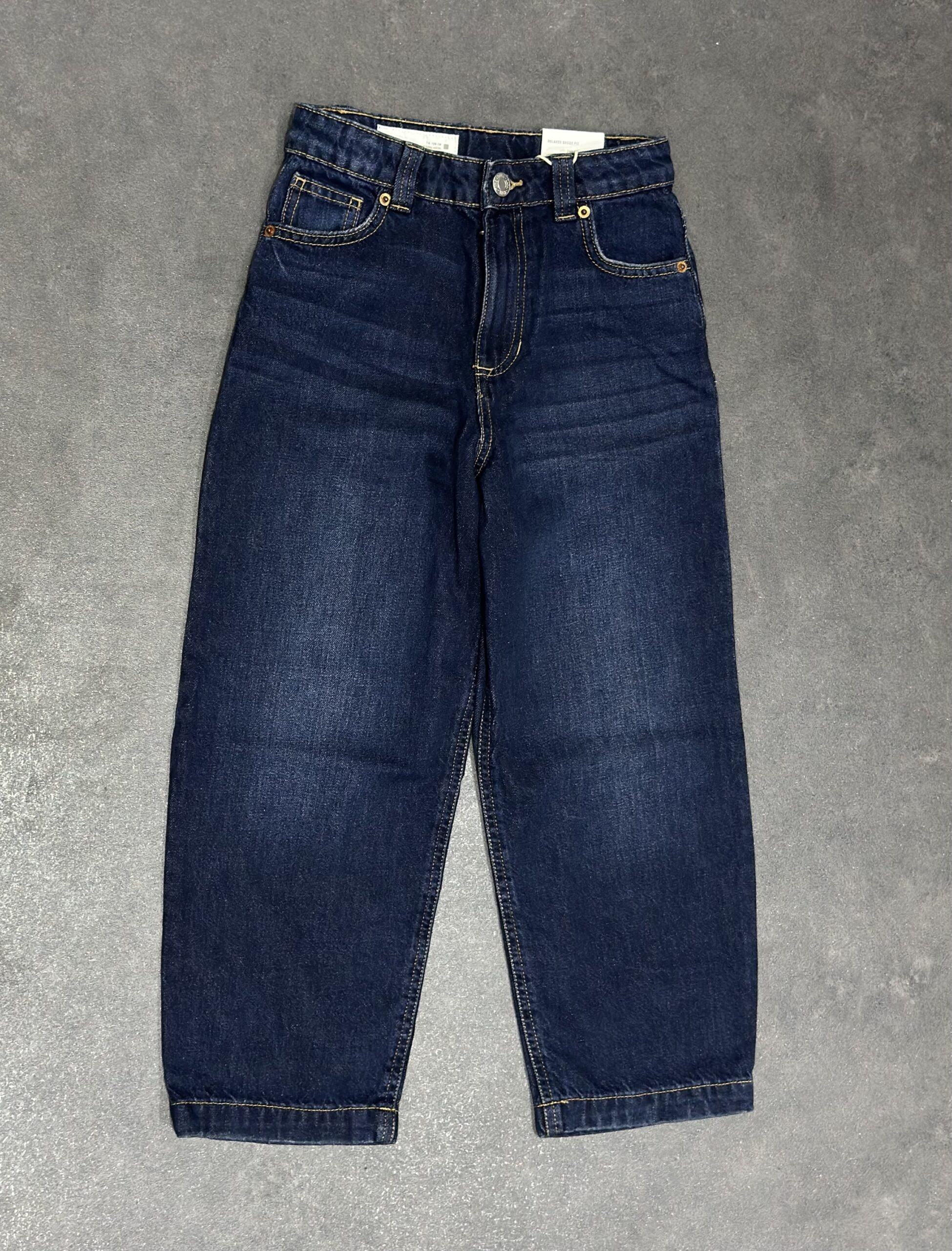 img_8039 High-Waisted Indigo Barrel Leg Jeans - Image 1