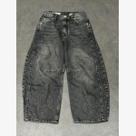 Zara Grey High-Waisted Barrel Balloon Jeans