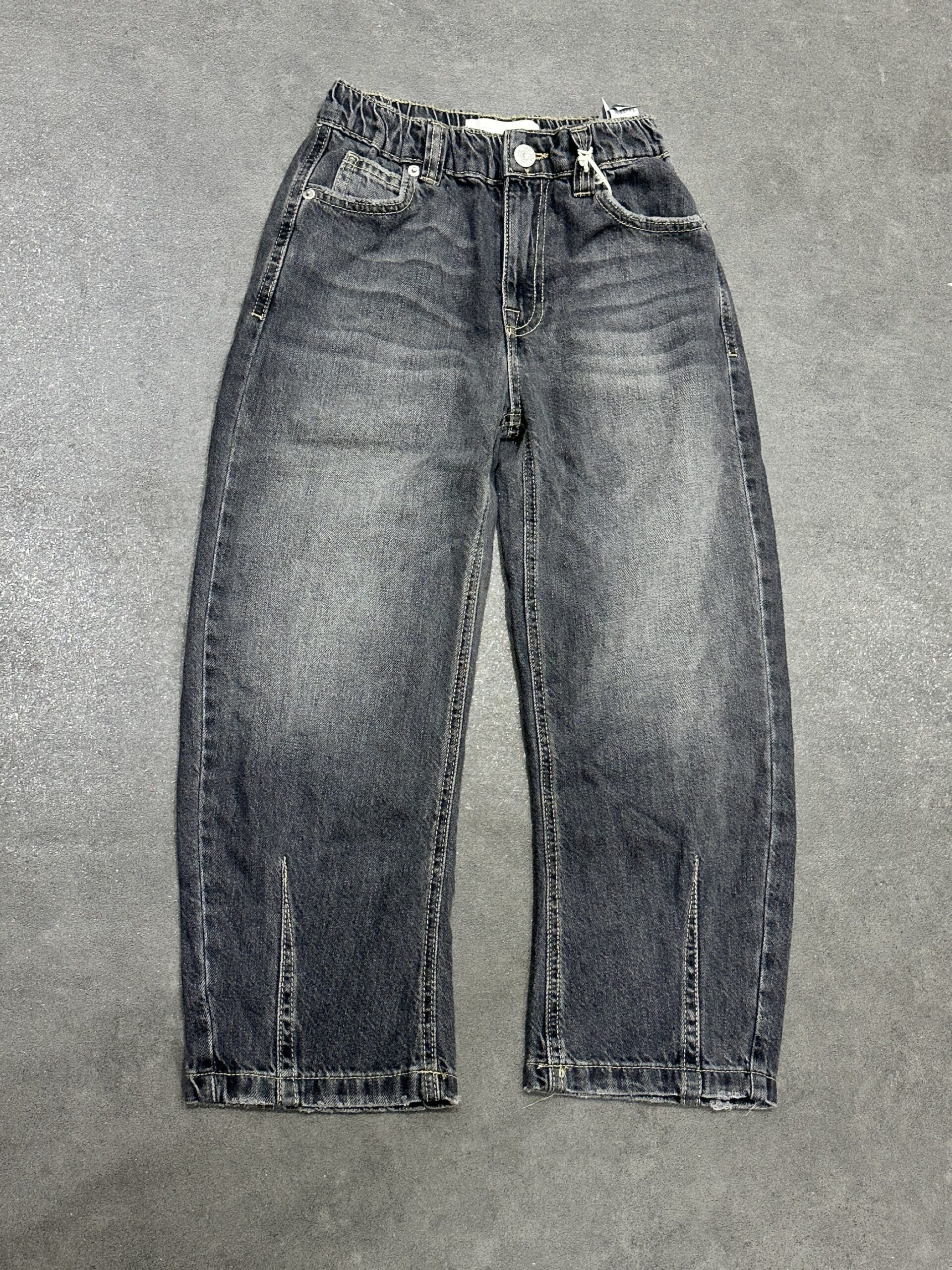 img_8111 Zara Charcoal Front-Slit Wide-Leg Jeans - Image 1