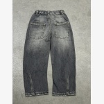 Zara Charcoal Front-Slit Wide-Leg Jeans - Image 2