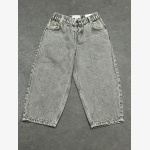 Acid-Wash Grey Kids' Barrel Leg Jeans
