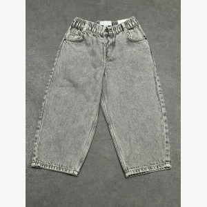 Acid-Wash Grey Kids' Barrel Leg Jeans