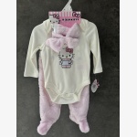 Kitty Winter-Themed 3-Piece Baby Outfit Set.