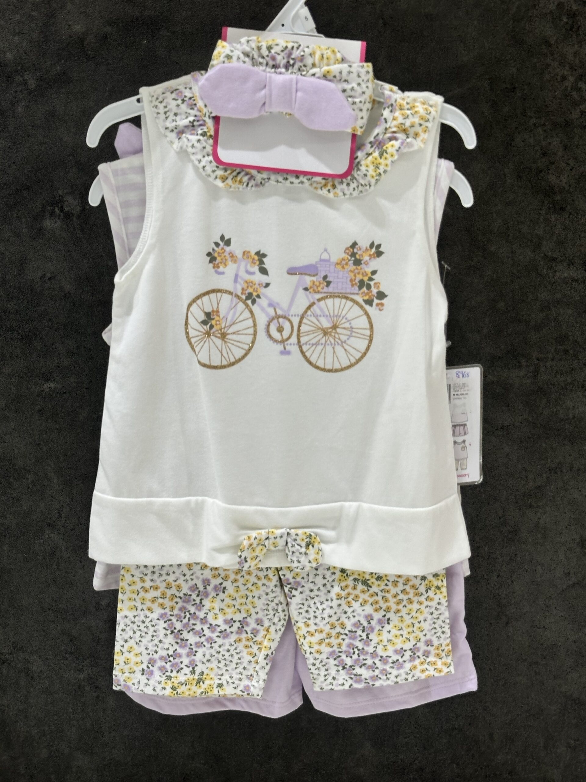img_8832 Girl 5-Piece Floral Bicycle Shorts Set. - Image 1