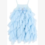 Tulle Strap Dress in Pale Blue