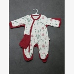 Festive Mountain & Pine Tree Baby Sleepsuit Set