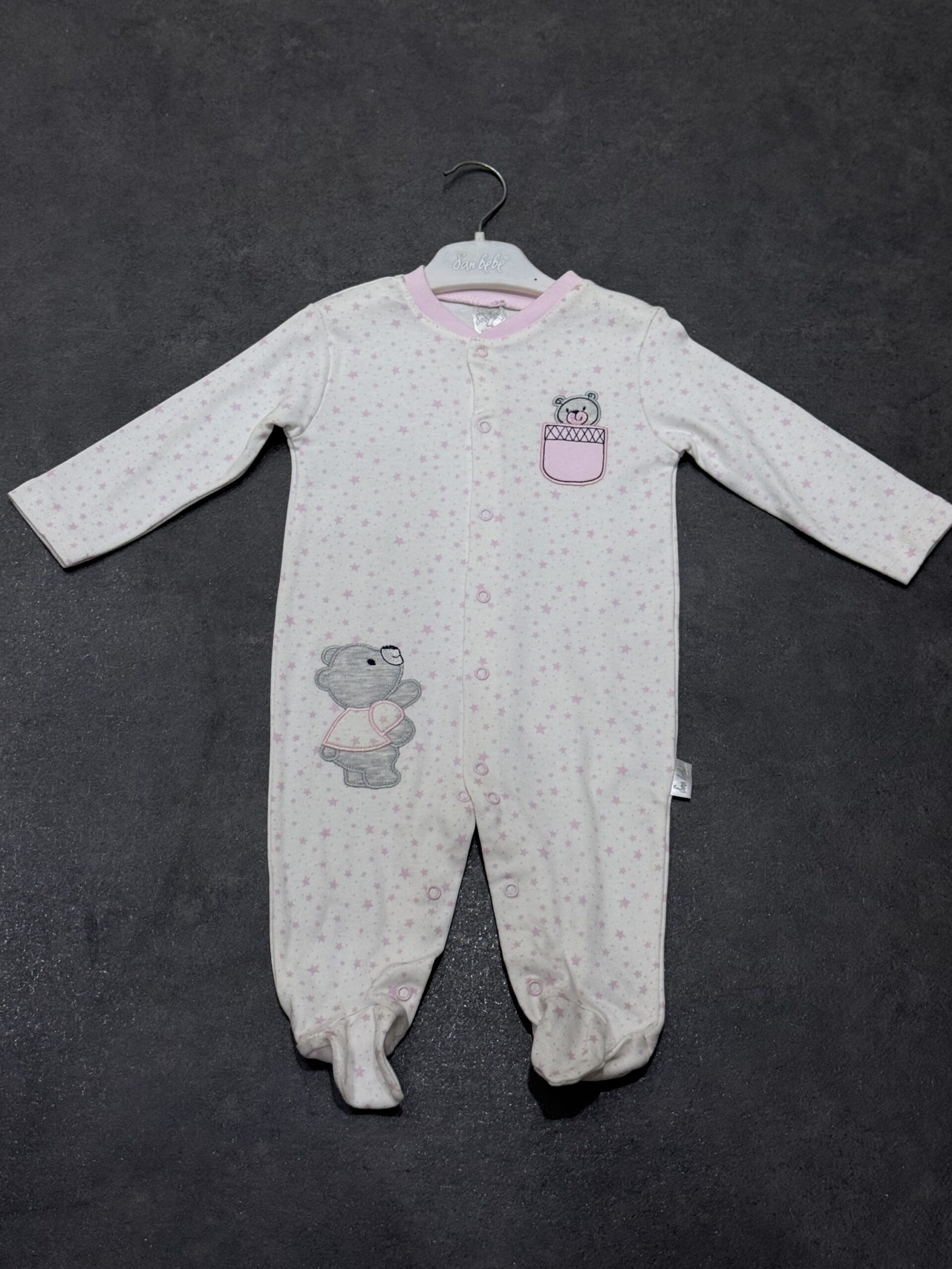 img_3503 Infant Starry Bear Footed Onesie - Image 1
