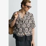 CONTRAST GEOMETRIC PRINT SHIRT - Image 3