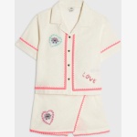 White Neon Embellished Cropped Shirt - Image 2