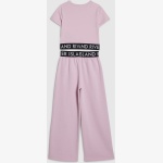 Girls Pink Graffiti Top & Trousers Set - Image 2