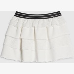 Girls White Tiered Rara Skirt
