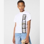 White Cotton Graphic-Print T-Shirt
