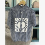 BOXY FIT SHIRT WITH CONTRAST CHECK PATCHES
