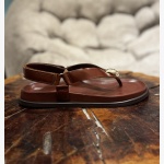 ELVIA BROWN LEATHER THONG SANDAL - Image 7