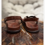 ELVIA BROWN LEATHER THONG SANDAL - Image 10