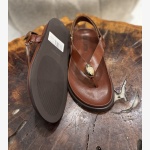 ELVIA BROWN LEATHER THONG SANDAL - Image 6