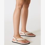 ELVIA BONE LEATHER THONG SANDAL - Image 9