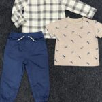 Toddler Boys' 3-Piece Dinosaur Print & Plaid Flannel Jogger Set