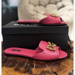 DOLCE & GABBAN DG AMORE  BIANCA LEATHER SLIDES - Image 5