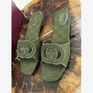GUCCI INTERLOCKING GG CANVAS SANDALS
