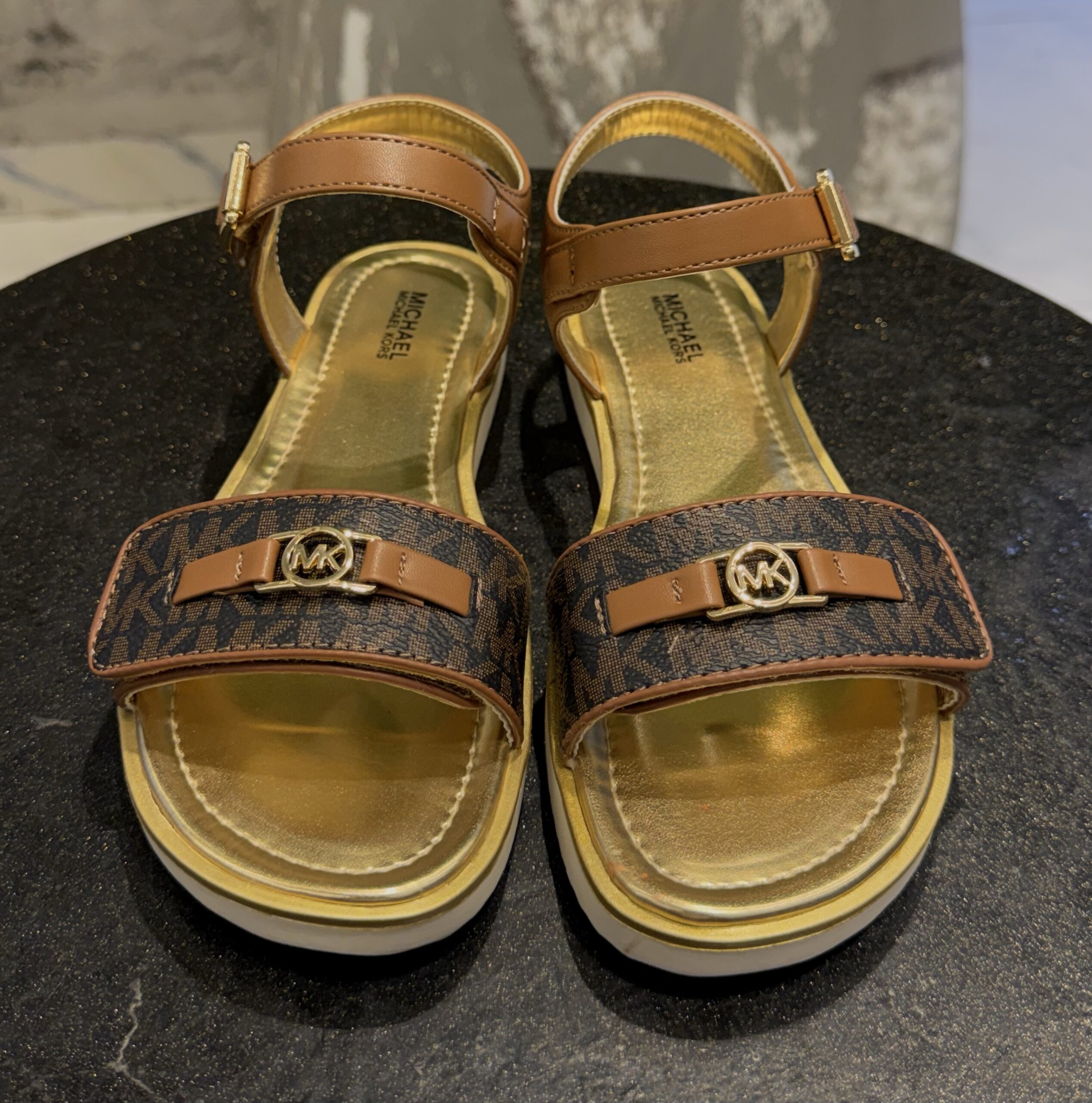 img_4669 Michael Kors Kids "Brandy Kieran" Open-Toe Flat Sandals - Image 1