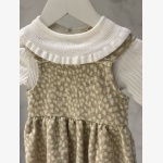 Mayoral Girls Cream Blouse & Leopard Pinafore Skirt Set - Image 2
