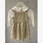 Mayoral Girls Cream Blouse & Leopard Pinafore Skirt Set - Image 3