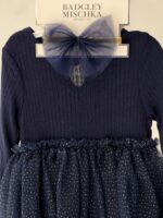 blue long-sleeve ribbed dress - Image 3