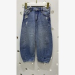 Zara: Kids Ripped Barrel-Leg Jeans – Medium Blue Wash - Image 3