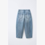 Zara: Kids Ripped Barrel-Leg Jeans – Medium Blue Wash - Image 2