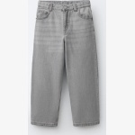 Zara: Kids Relaxed Baggy Fit Denim Jeans – Grey