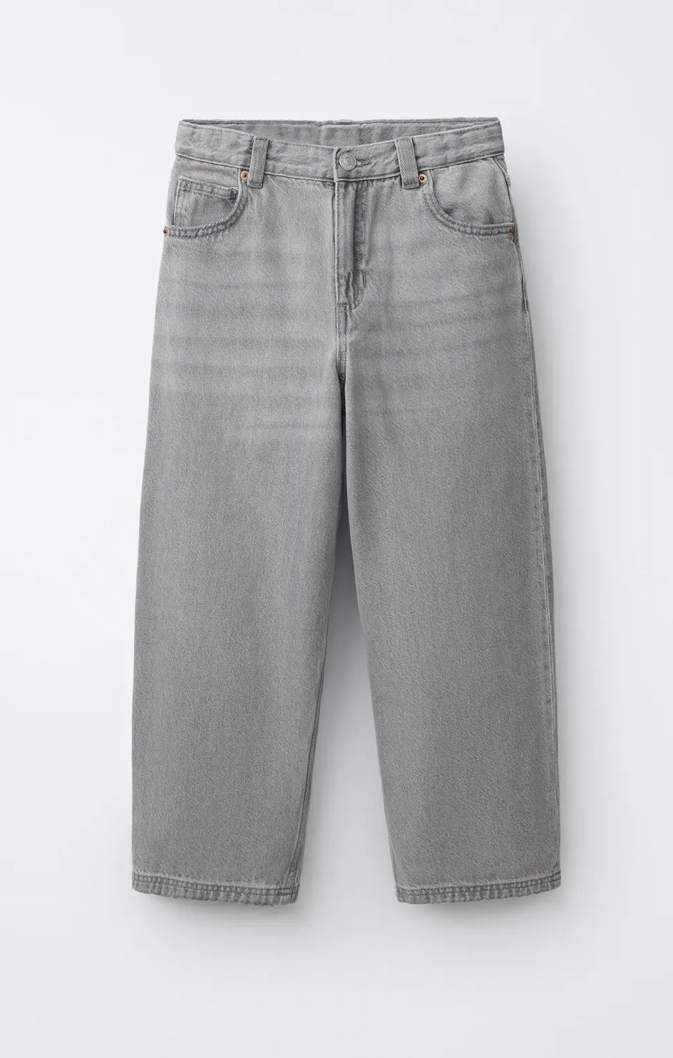 screenshot-95 Zara: Kids Relaxed Baggy Fit Denim Jeans – Grey - Image 1