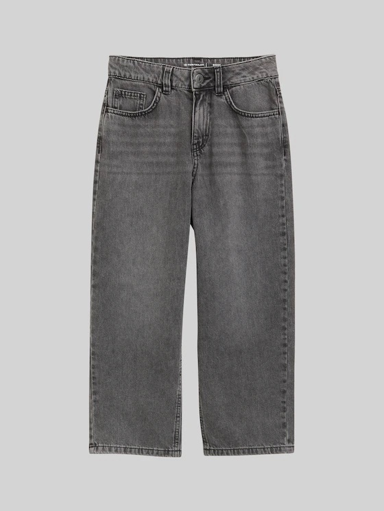 img_6473-8 Zara: Kids Washed Dark Grey Relaxed Baggy Jeans - Image 1