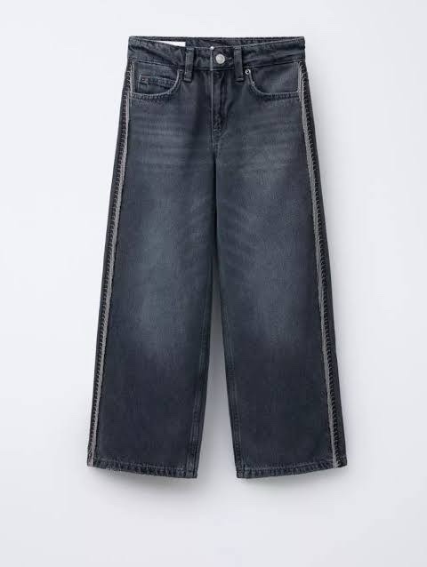 img_6539 Zara: Kids Girls’ Wide-Leg Jeans with Chain Details - Image 1