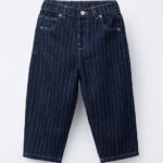 Zara: Kids Striped Balloon Fit Jeans - Image 3